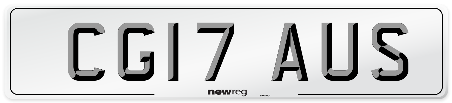 CG17 AUS Number Plate from New Reg